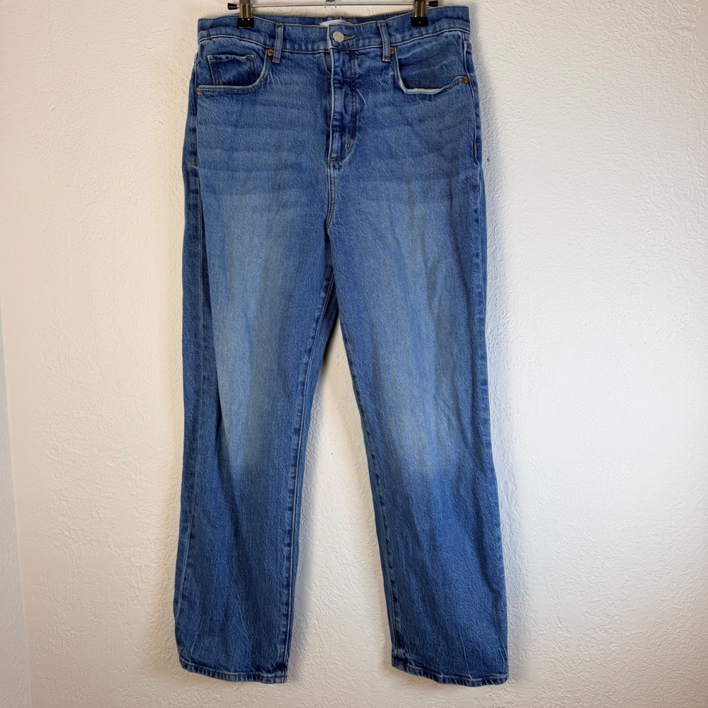 Loft Womens 10 30x26 The Straight High Rise Jeans Medium Wash Blue Classic